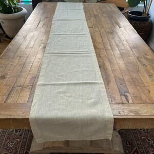 Ikea Beige Linen Blend Table Runner 13.5" x 118"